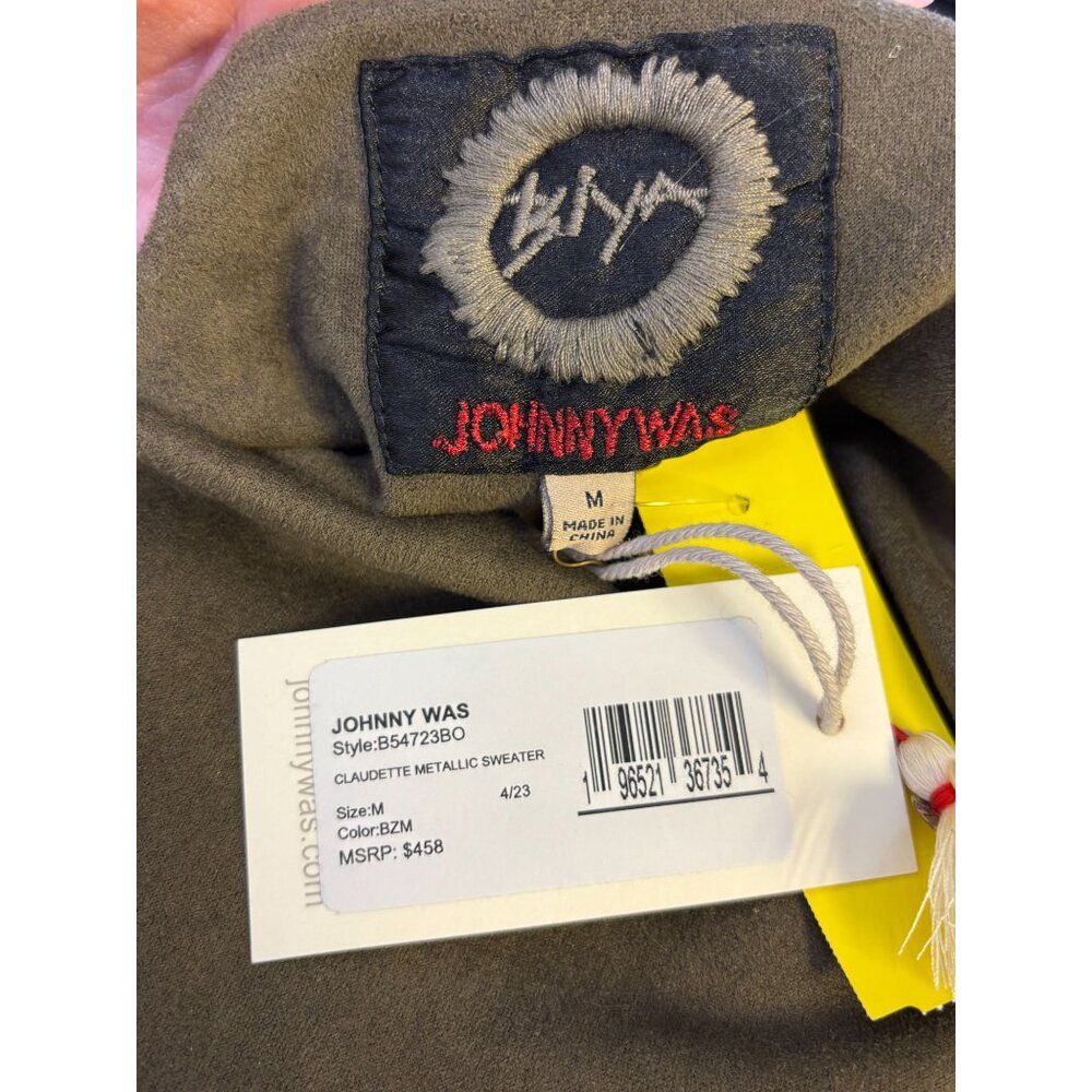 Biya Johnny Was Olive Hooded Embroidered Open-Front Jacket M - Picture 8 of 9